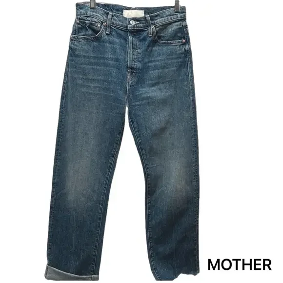 🛼MOTHER The Ditcher Heel blue jeans size 25 GUC - Picture 1 of 16